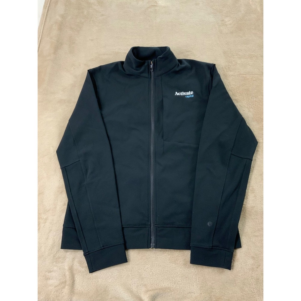 Lululemon sojoum Jacket‎ Mens size large Black Activate Capital Full Zip Logo